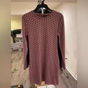 Zara retro pink and brown dress
